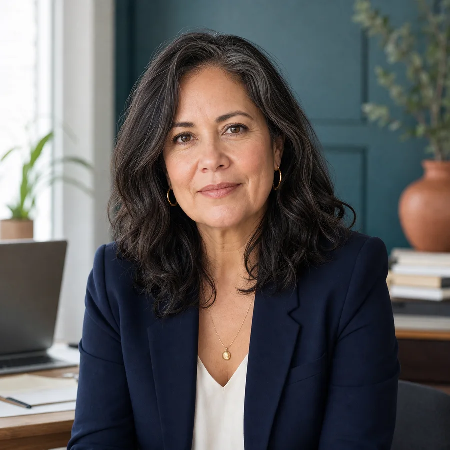 Elise Moreno in an editorial desk portrait